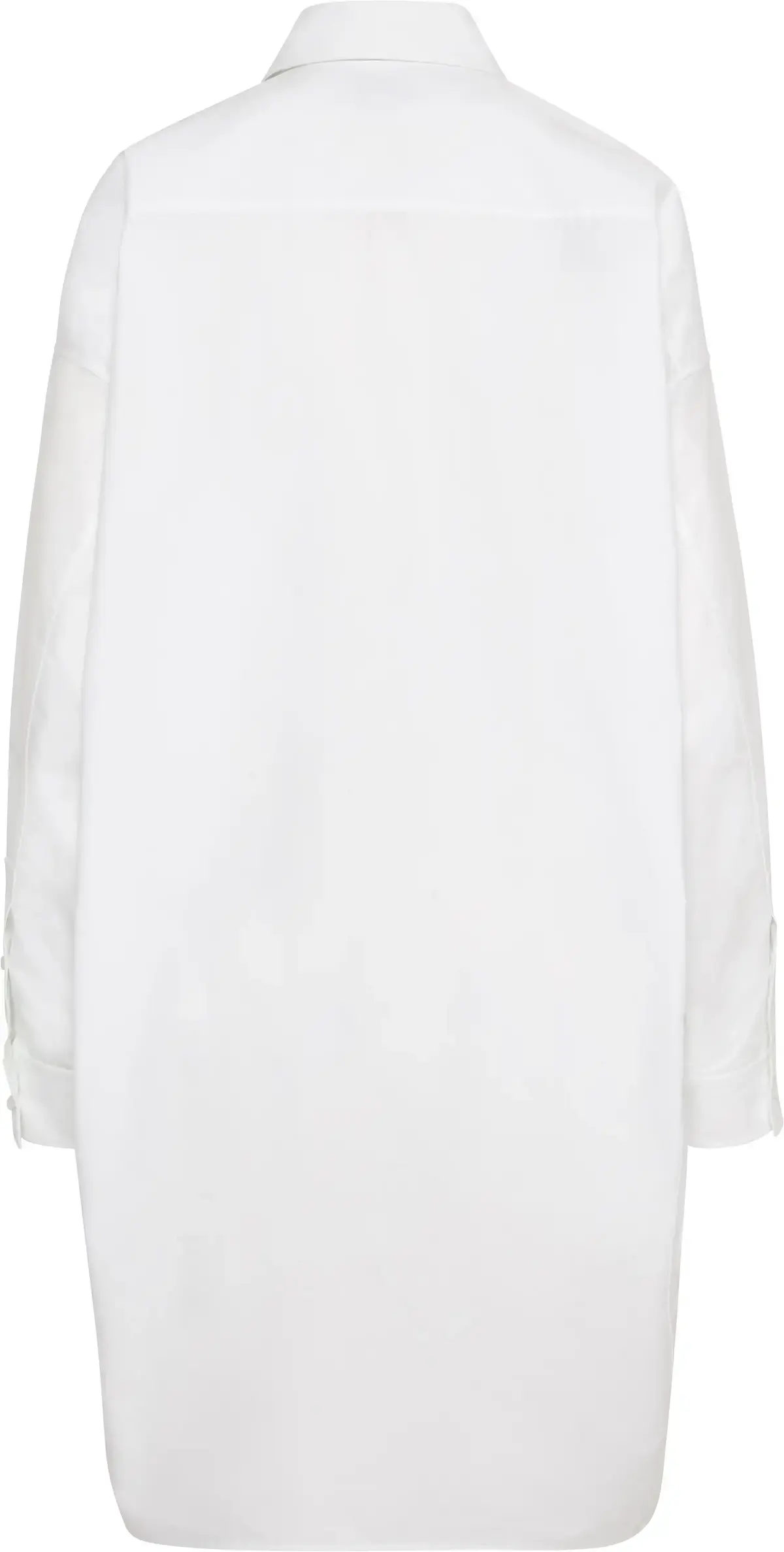 Calvin Klein H/L HEM LS POPLIN SH, YAA Beyaz Kadın Elbise-Etek