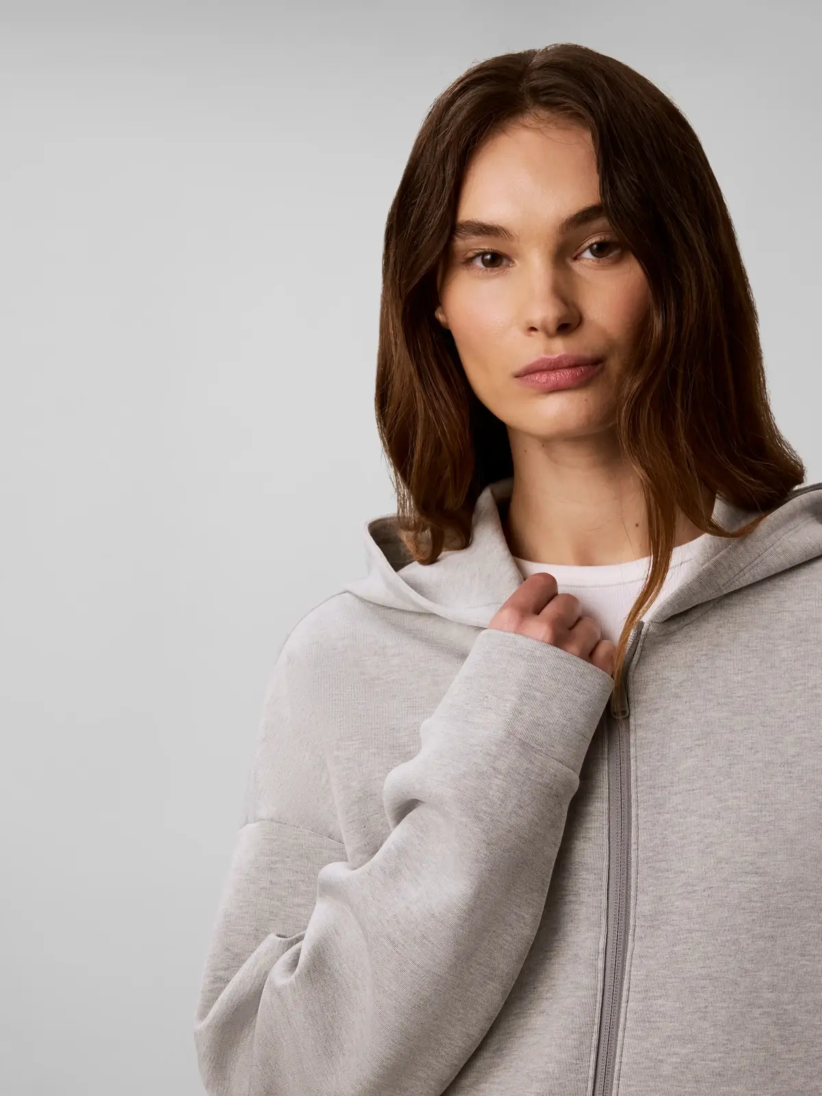 Calvin Klein COTTON SPACER HOODI, P7A Gri Kadın Ceket
