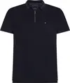 Tommy Hilfiger MERCERISED PIQUE ZIP, DW5 Siyah Erkek T-Shirt & Polo