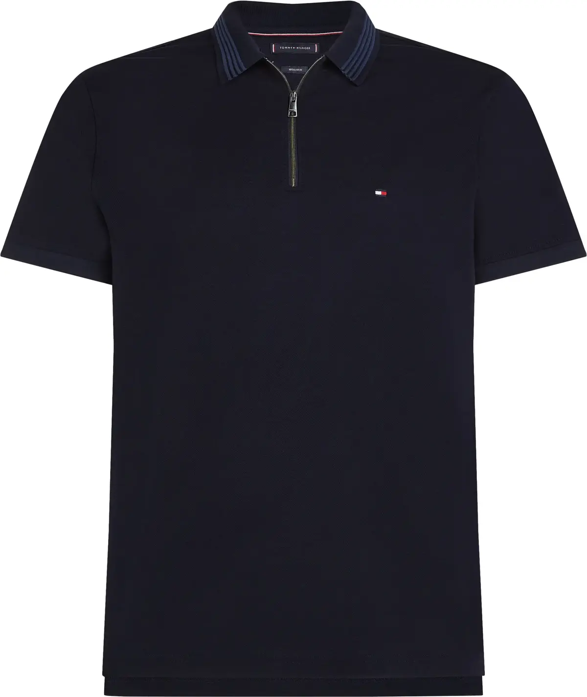 Tommy Hilfiger MERCERISED PIQUE ZIP, DW5 Siyah Erkek T-Shirt & Polo