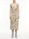 Calvin Klein SURFACE PRINT SLIP D Kadın Bej Elbise