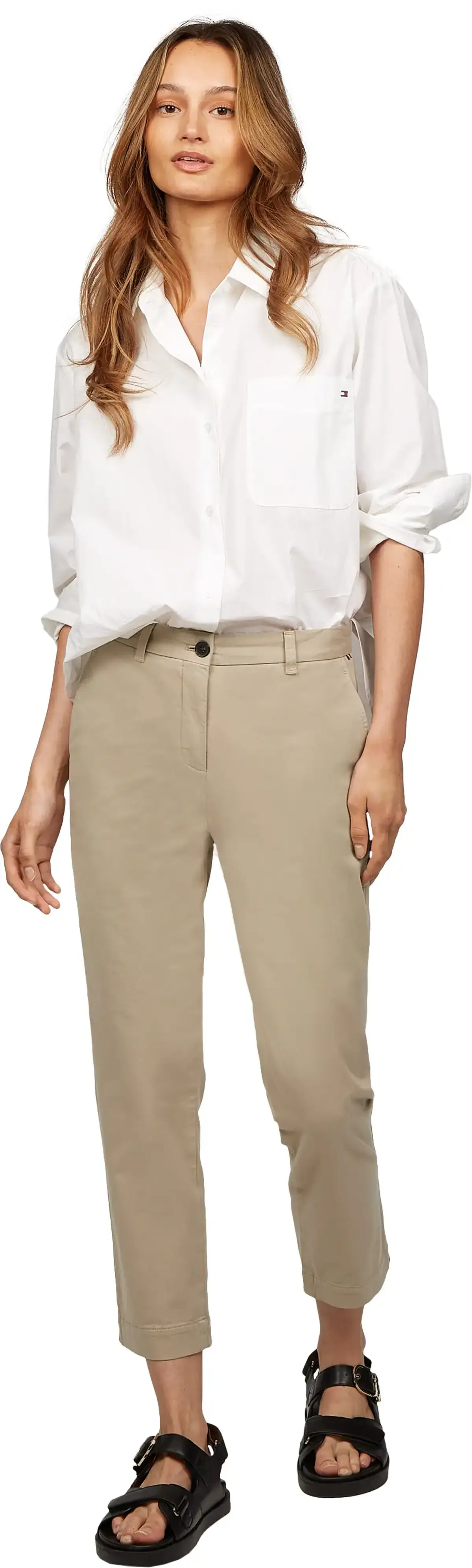 Tommy Hilfiger CO STRETCH GMD SLIM, AEG Bej Kadın Pantolon