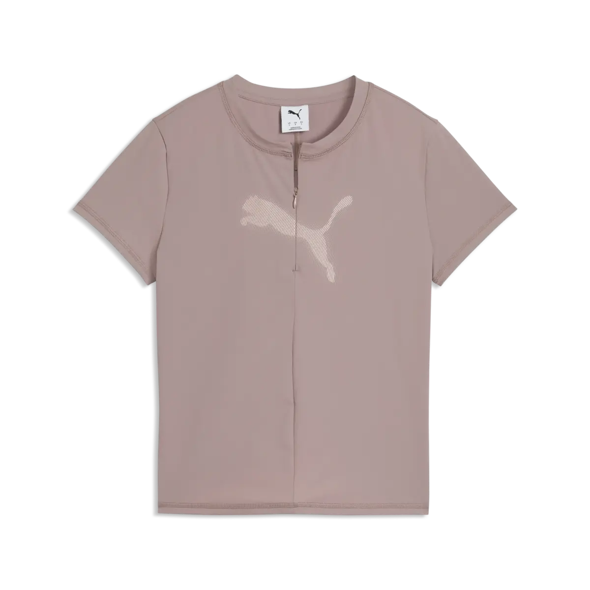 Puma  DARE TO Slim Graphic Tee Pembe Kadın Fermuar Detaylı Dar Kesim T-Shirt