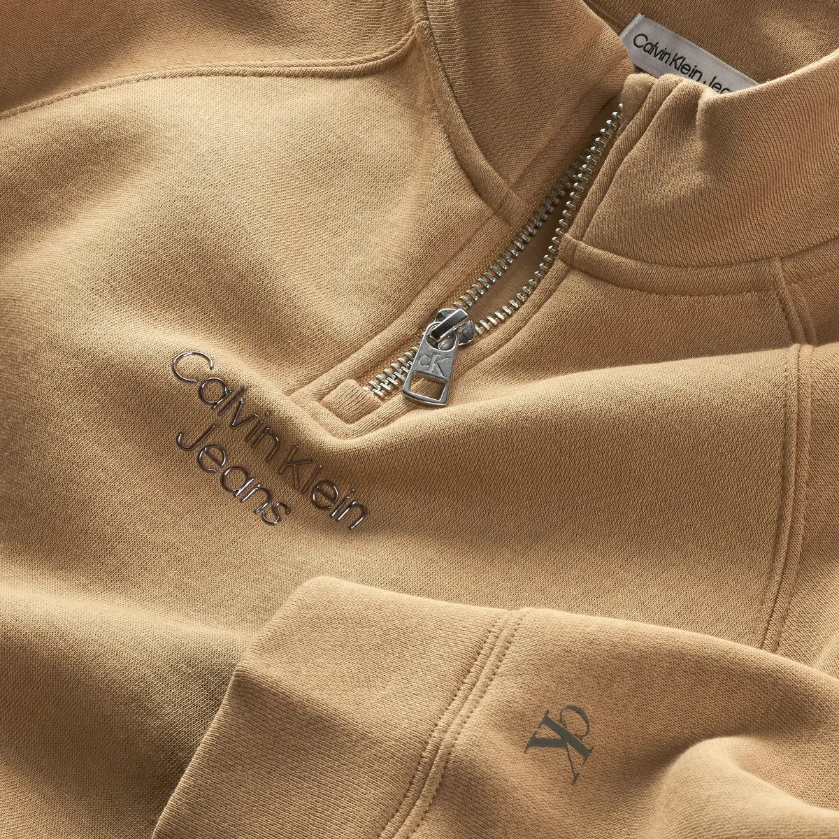 Calvin Klein CUT SEAMS STACK LOGO Kadın Kahverengi Sweatshirt