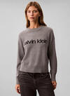 Calvin Klein Cotton Graphic Pullover Gri Kadın Sweatshirt