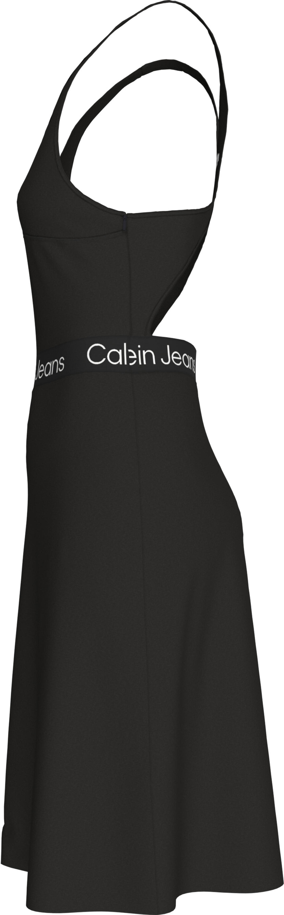 Calvin Klein RACERBACK LOGO ELAST Kadın Siyah Elbise