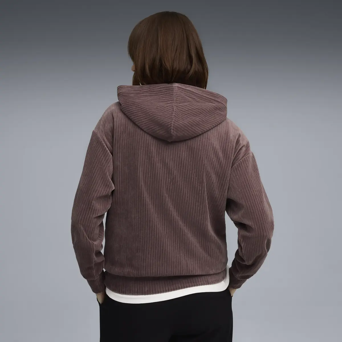 Puma ESS ELEVATED Velour Hoodie Mor Kadın Kadife Kapişonlu Sweatshirt