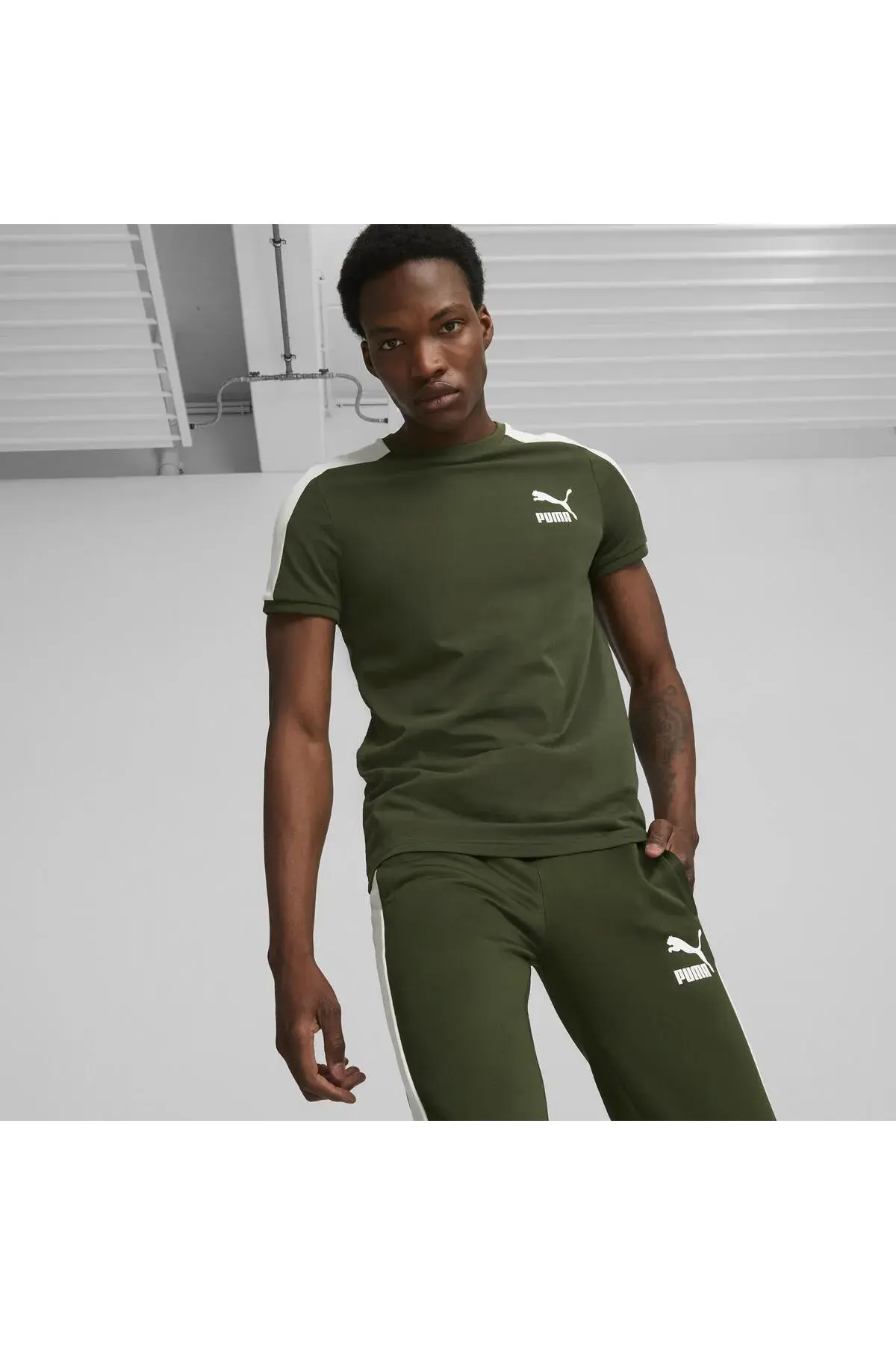 Puma T7 ICONIC Tee Yeşil Erkek T-Shirt