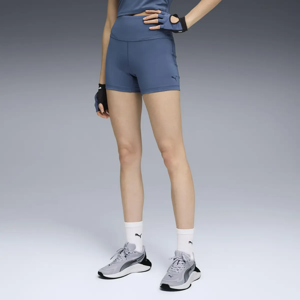 Puma W PUMA SHAPE SHORT TIGHT 4" Mavi Kadın Şort Tayt