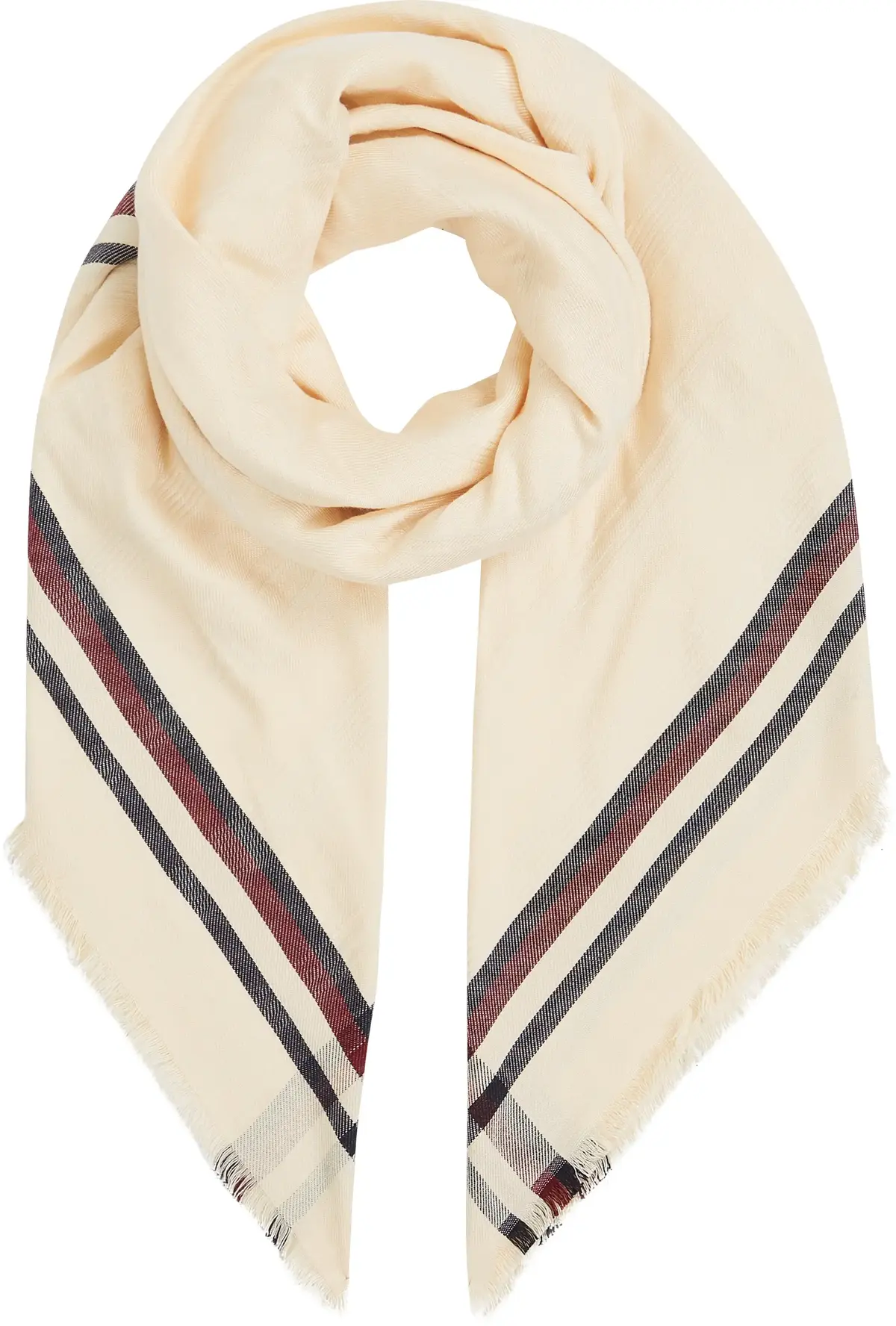 Tommy Hilfiger ESSENTIAL FLAG JACQU, AA8 Krem Kadın Eldiven-Atkı-Bere