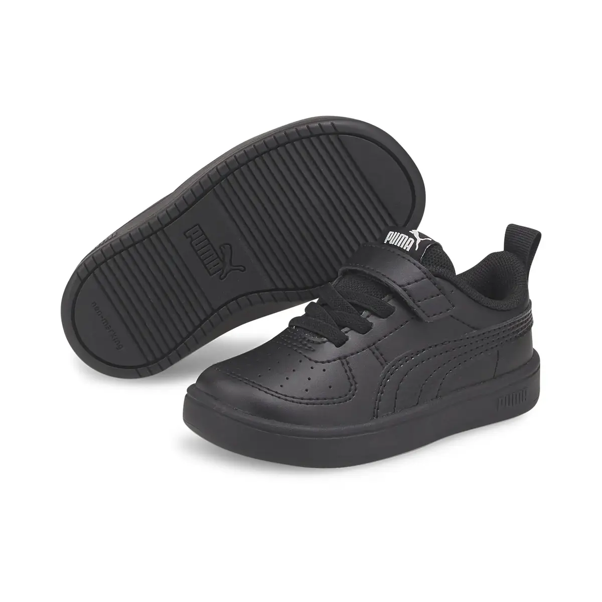 Puma Rickie AC Inf - Siyah Çocuk/Unisex Günlük Spor Ayakkabı