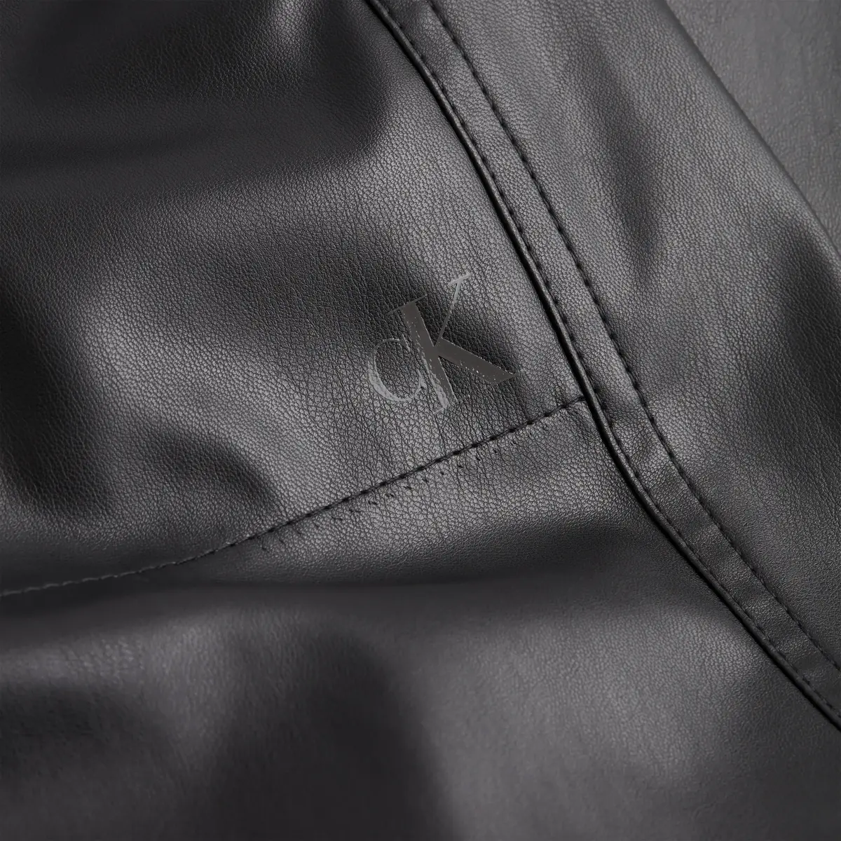 Calvin Klein FAUX LEATHER WIDE LE Kadın Siyah Geniş Paça Pantolon