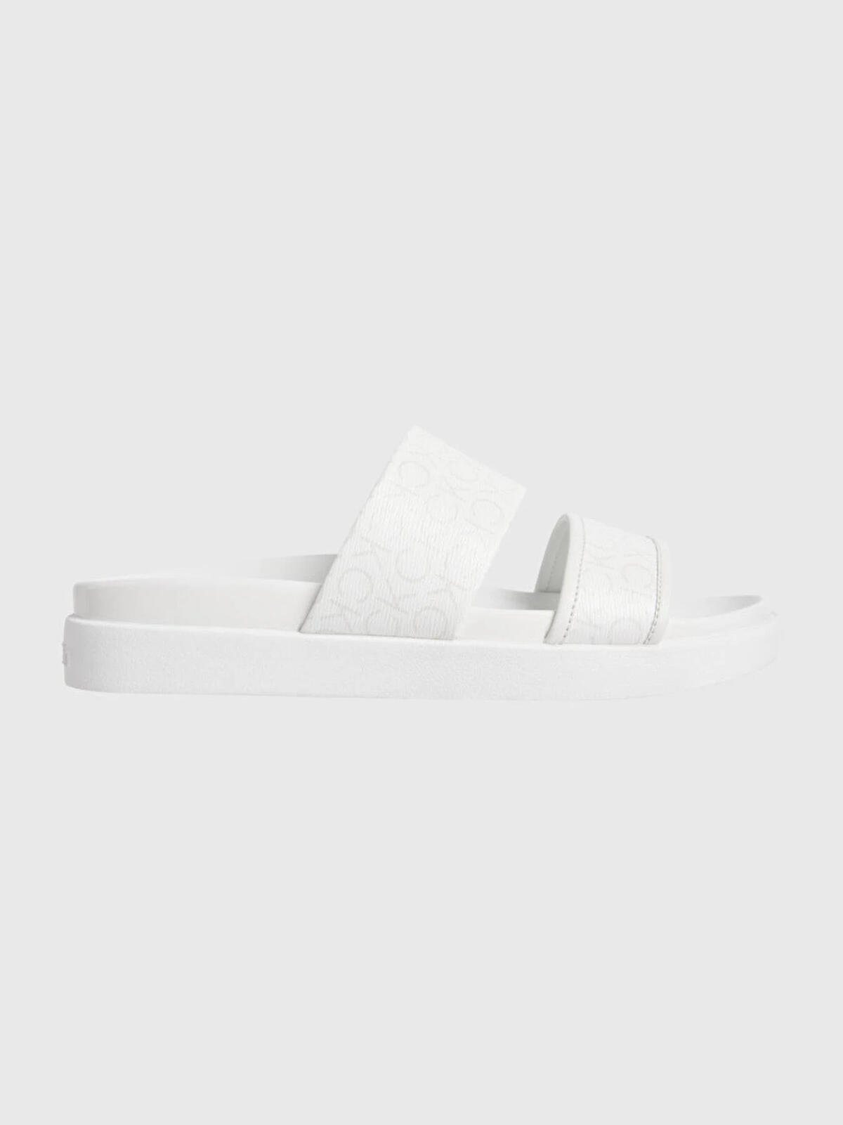 Calvin Klein FLAT SLIDE EPI MONO, 0K6 Beyaz Kadın Terlik