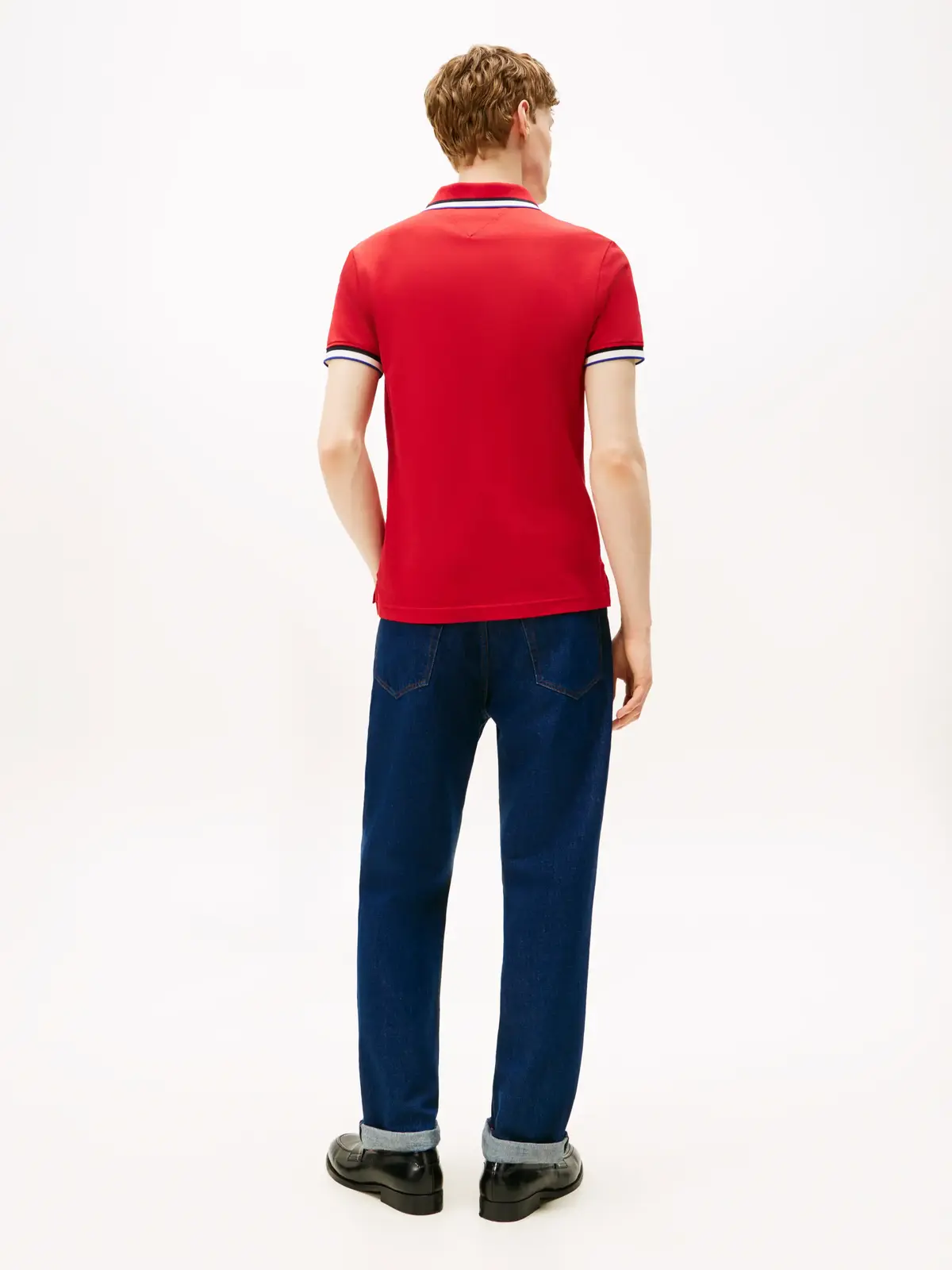 Tommy Hilfiger CUFF INTEREST SLIM F, XLD Kırmızı Erkek Polo Yaka T-Shirt