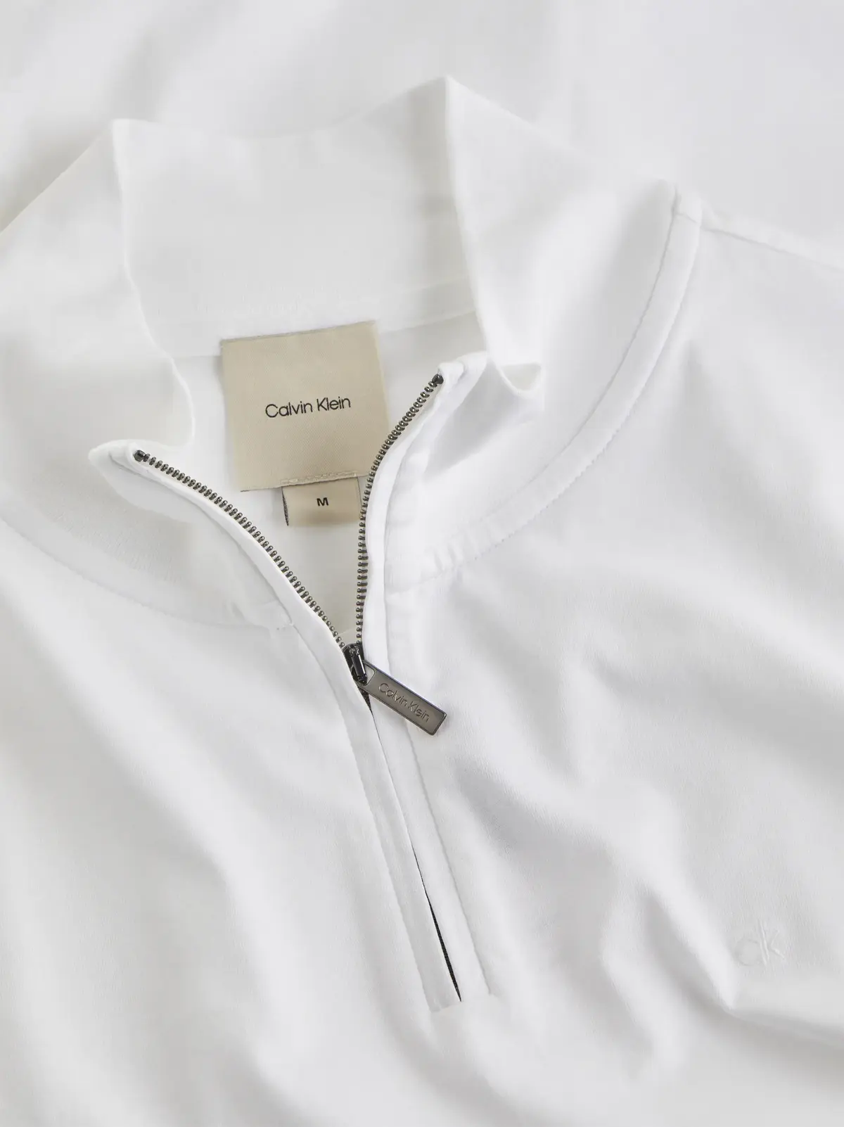 Calvin Klein LIQUID TOUCH LS ZIP Erkek Beyaz Sweatshirt