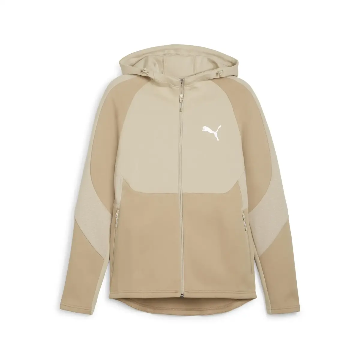 Puma EVOSTRIPE Full-Zip Hoodie Bej Erkek Sweatshirt