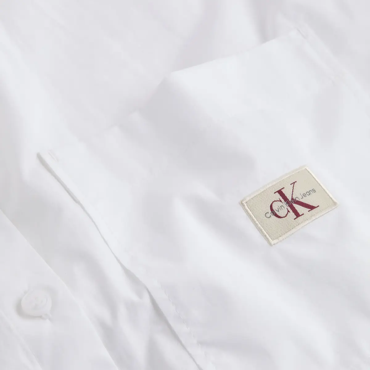 Calvin Klein WOVEN LABEL RELAXED, YAF Beyaz Kadın Gömlek