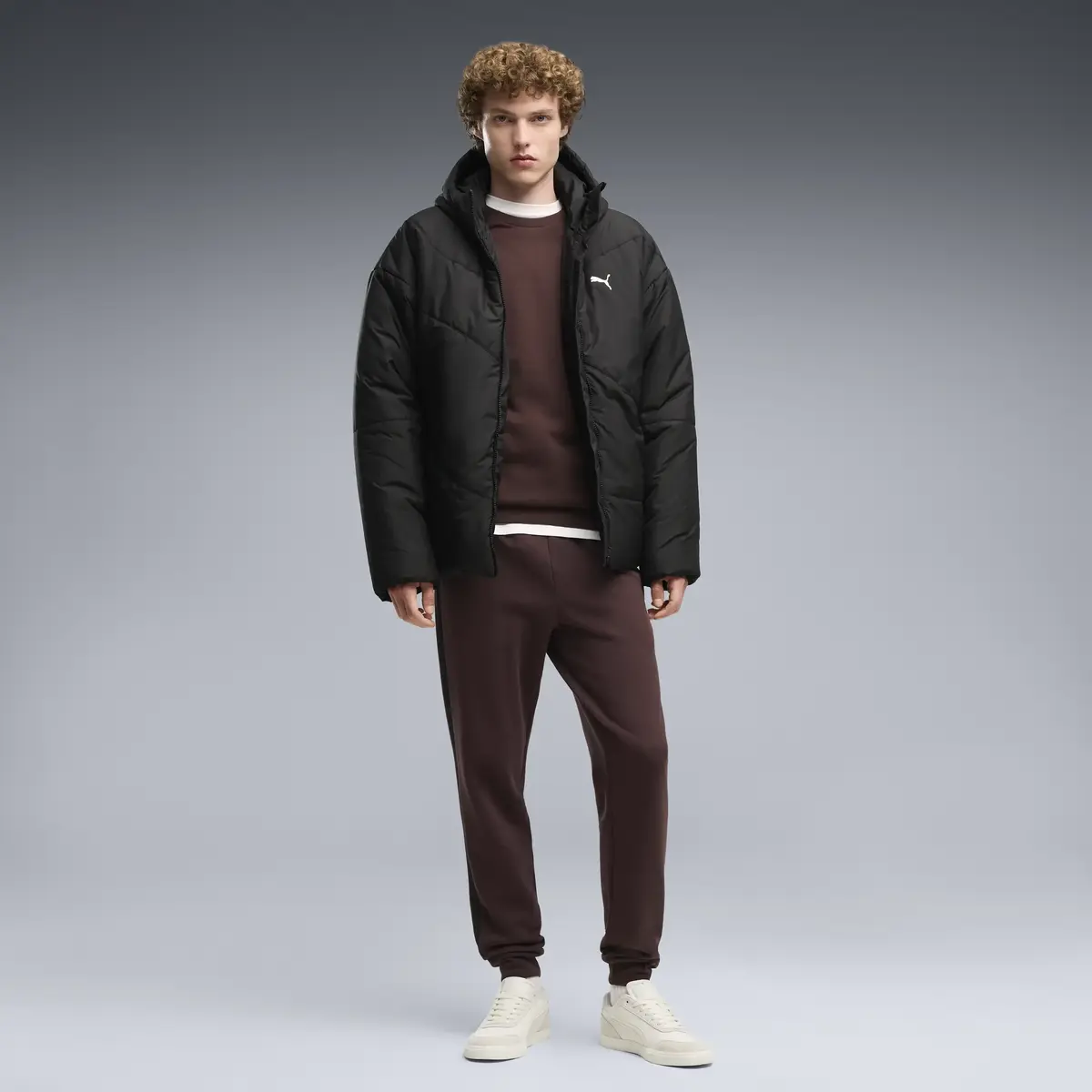 PUMA ESS ELEVATED Crew Kahverengi Erkek Sweatshirt