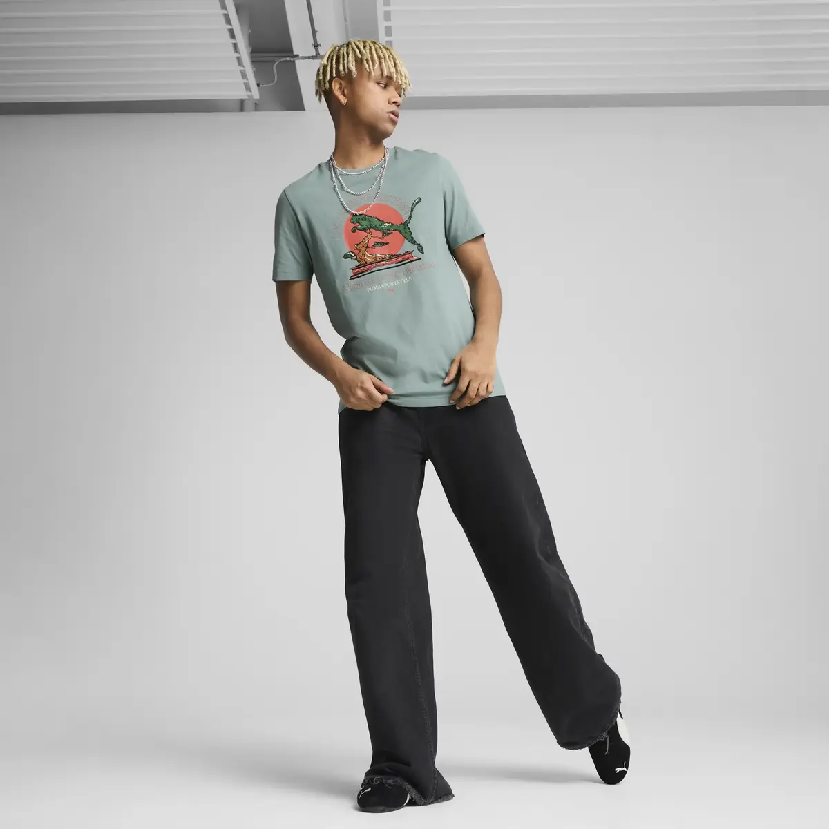 Puma GRAPHICS PUMA Bonsai Tee Mavi Erkek T-Shirt