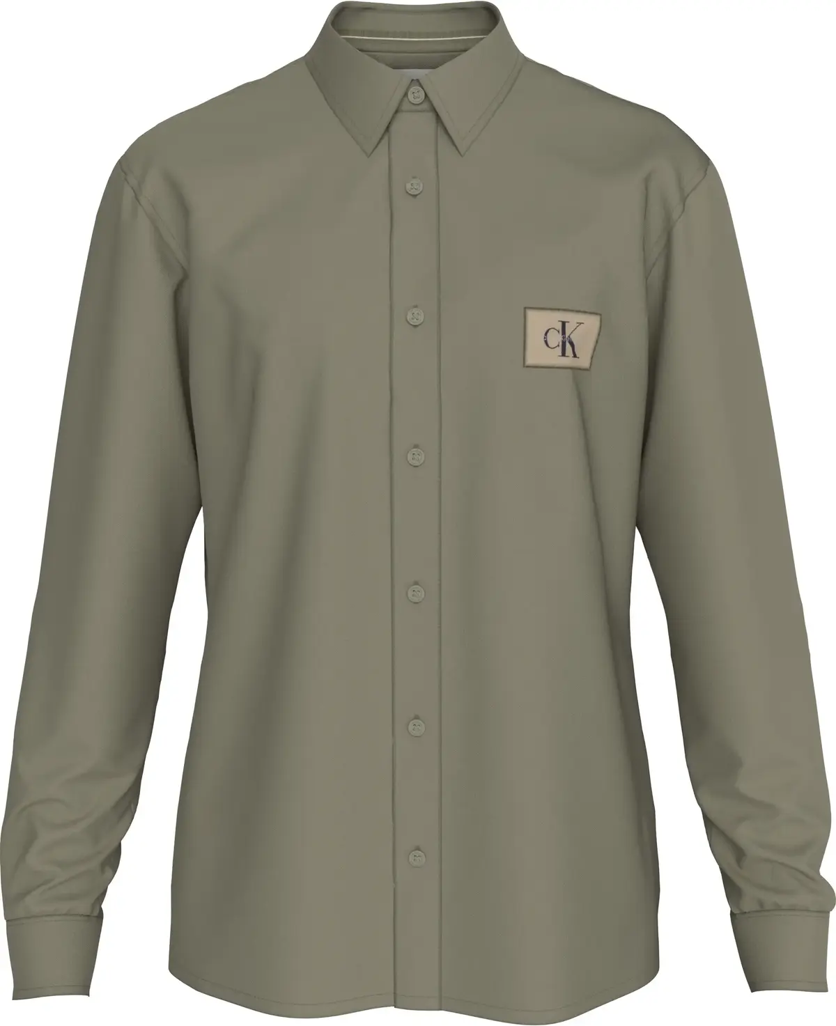 Calvin Klein WOVEN LABEL SHIRT, PK8 Yeşil Erkek Gömlek