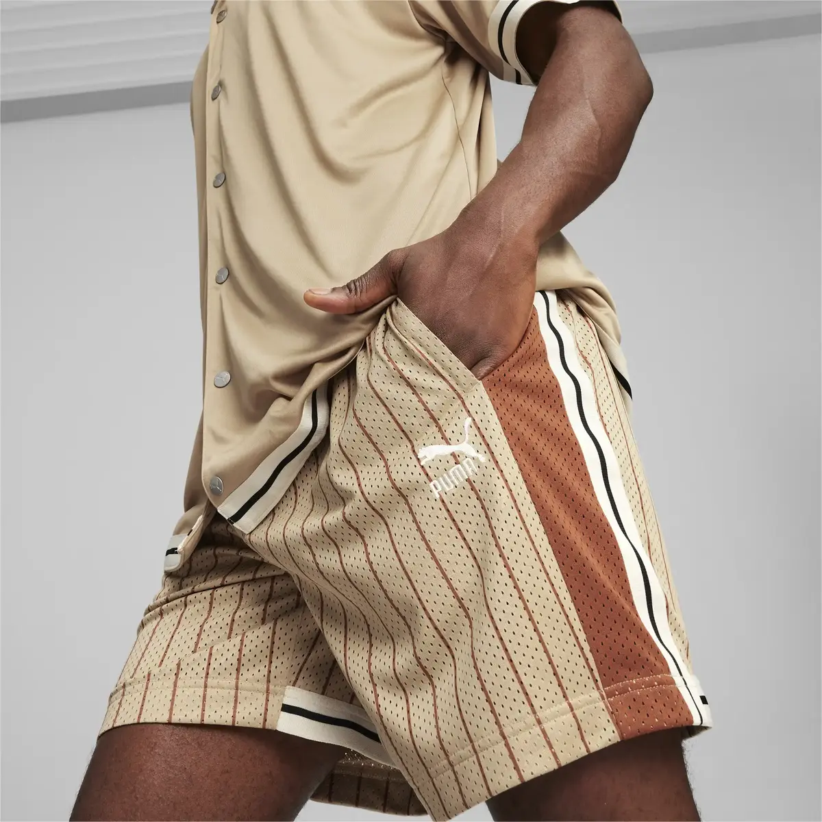 Puma T7 FOR THE FANBASE Mesh Shorts 7” Açık Kahve Erkek Şort