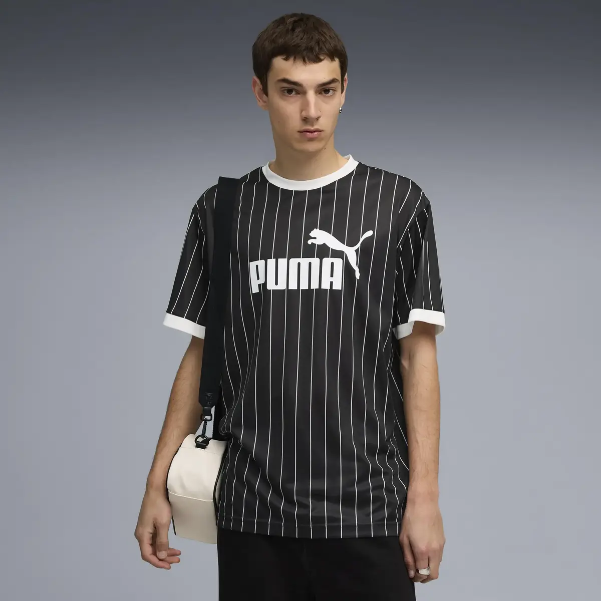 Puma ESS Striped Jersey Siyah Erkek Forma