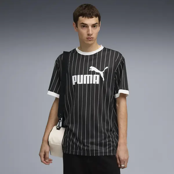 Puma ESS Striped Jersey Siyah Erkek Forma