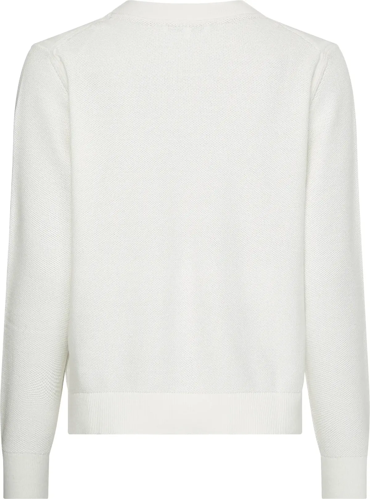 Tommy Hilfiger ORG CO TEXTURE V-NK Kadın Krem Kazak