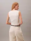 Calvin Klein A- Viscose Nylon Crew Neck Vest Bej Kadın Kazak