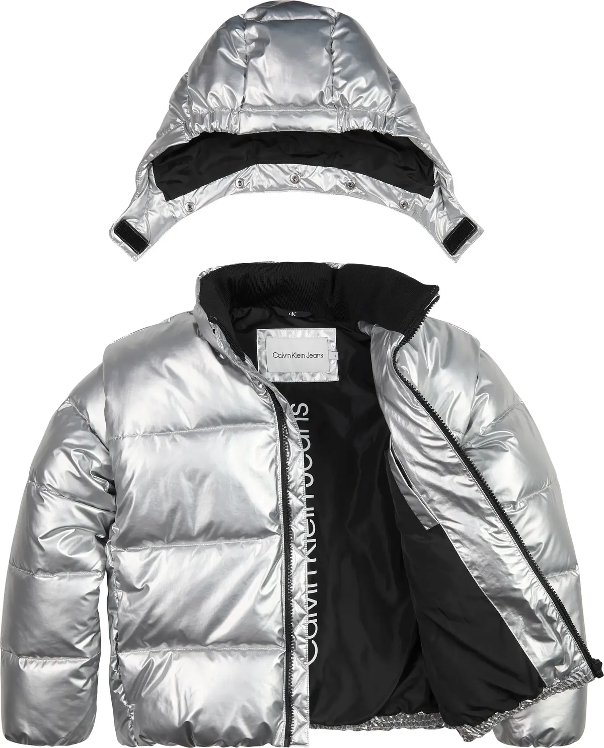 Calvin Klein 2 IN 1 METALLIC PUFF Kadın Gri Şişme Mont