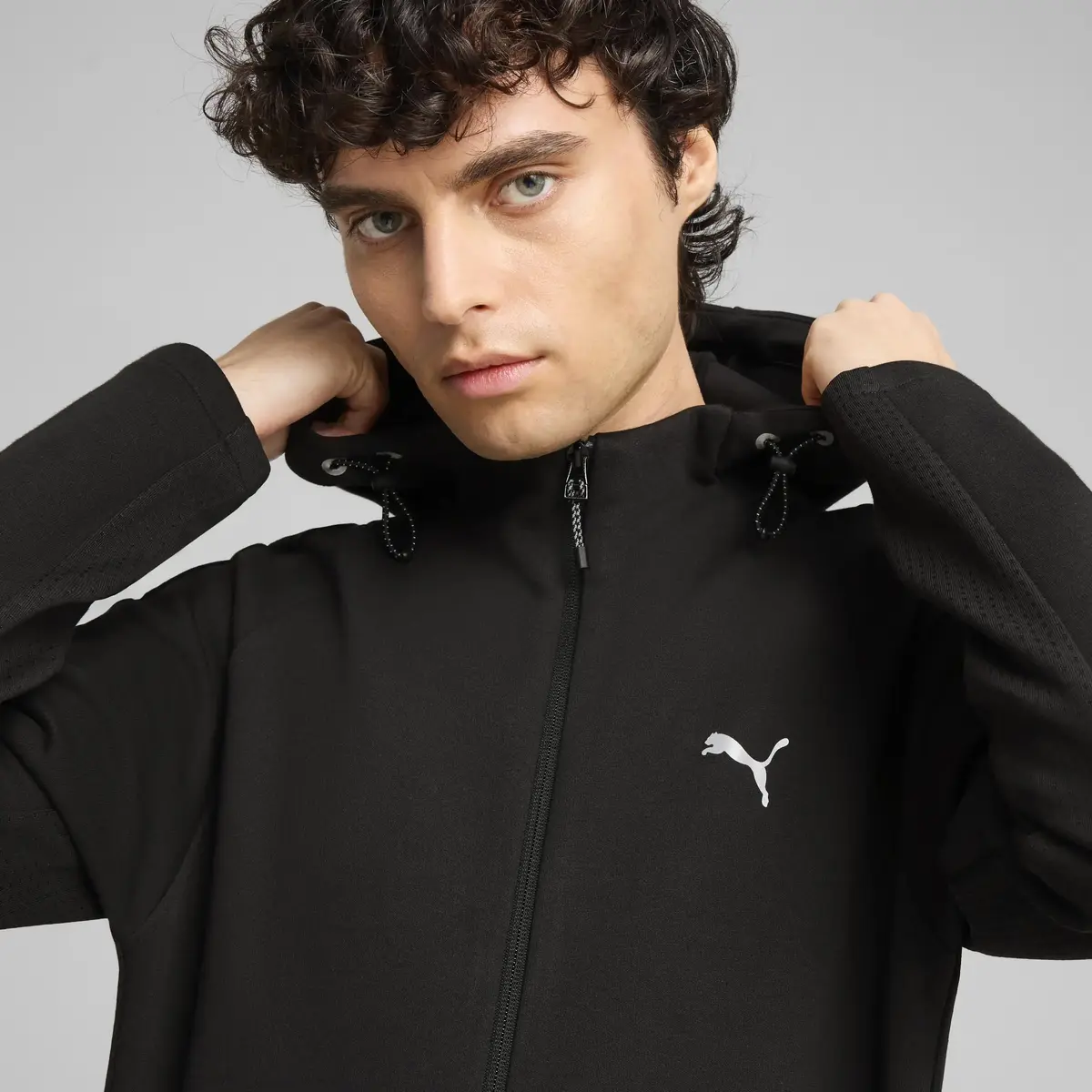 PUMA EVOSTRIPE Full-Zip Hoodie Siyah Erkek Fermuarlı Ceket