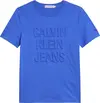 Calvin Klein TONAL DEBOSSED T-SHI Erkek Mavi T-Shirt