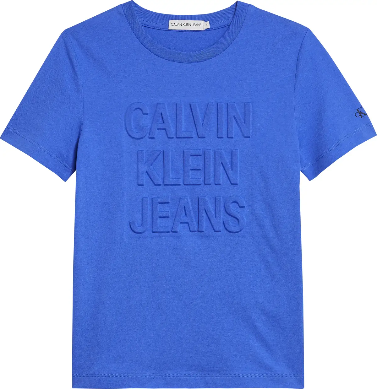 Calvin Klein TONAL DEBOSSED T-SHI Erkek Mavi T-Shirt
