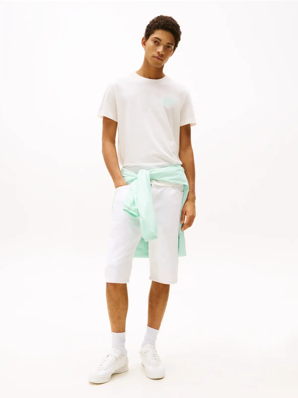 Tommy Hilfiger TJM SLIM BUBBLE PRIN, YBH Krem Erkek T-Shirt & Polo