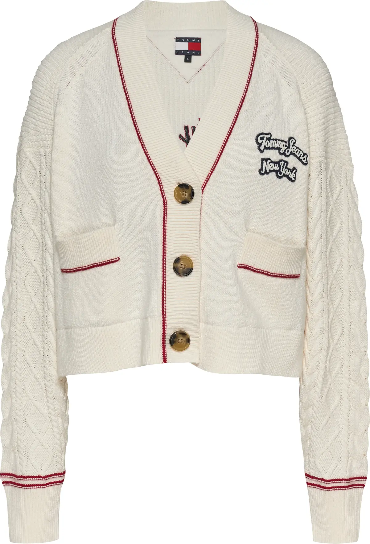 Tommy Hilfiger TJCW PREP VARSITY CA, YBH Krem Kadın Kazak