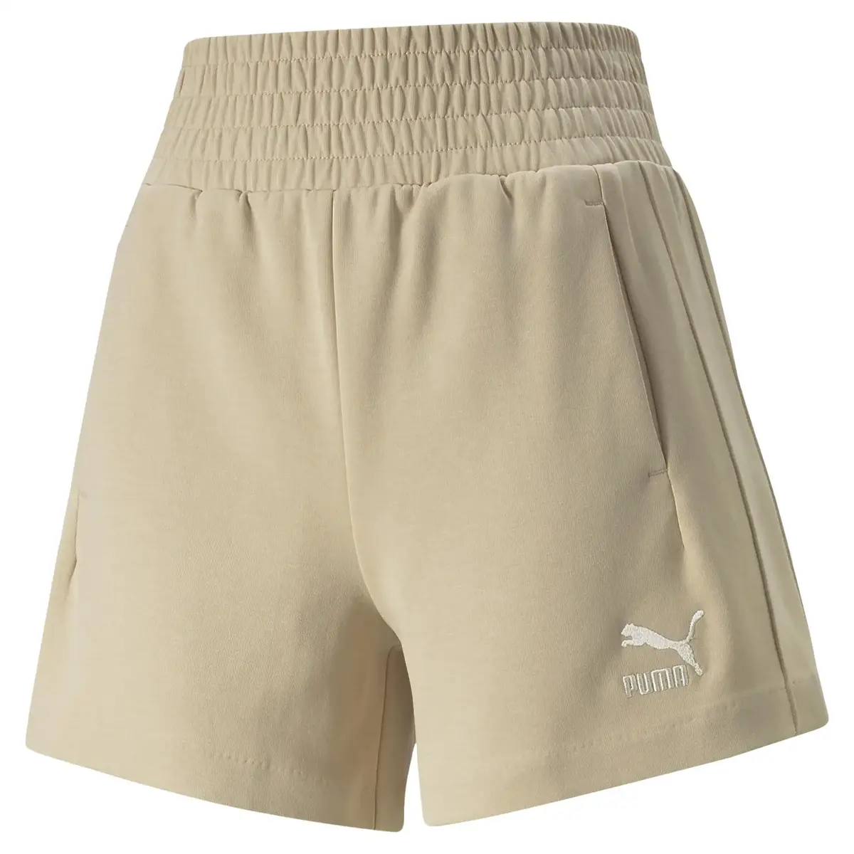 Puma T7 High Waist Shorts Bej Kadın Yüksek Bel Şort