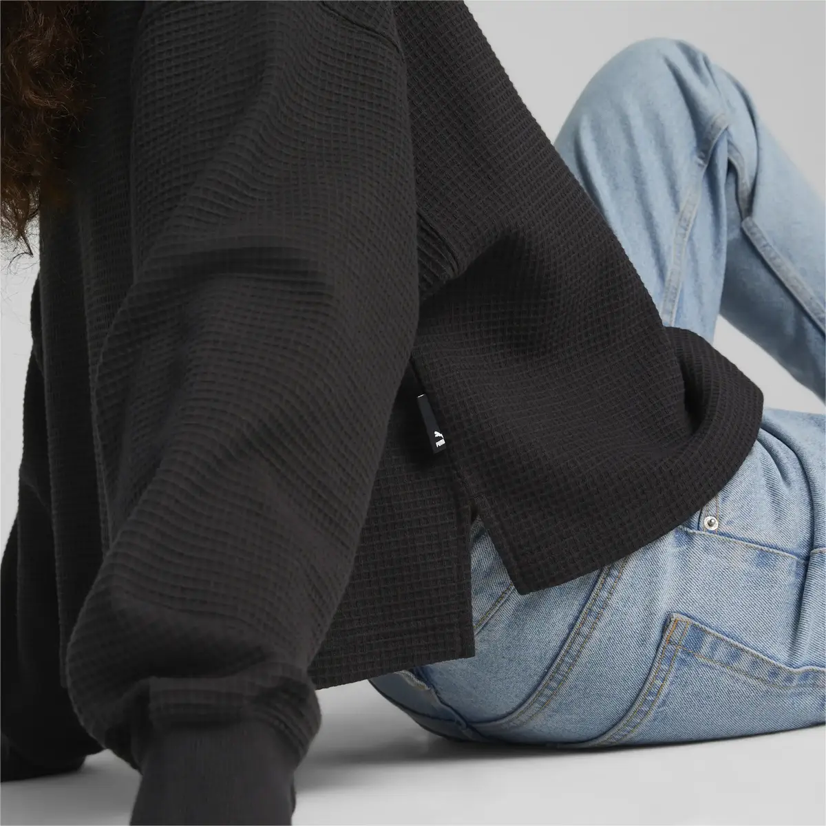 Puma DOWNTOWN Half-Zip Crew Siyah Kadın Sweatshirt