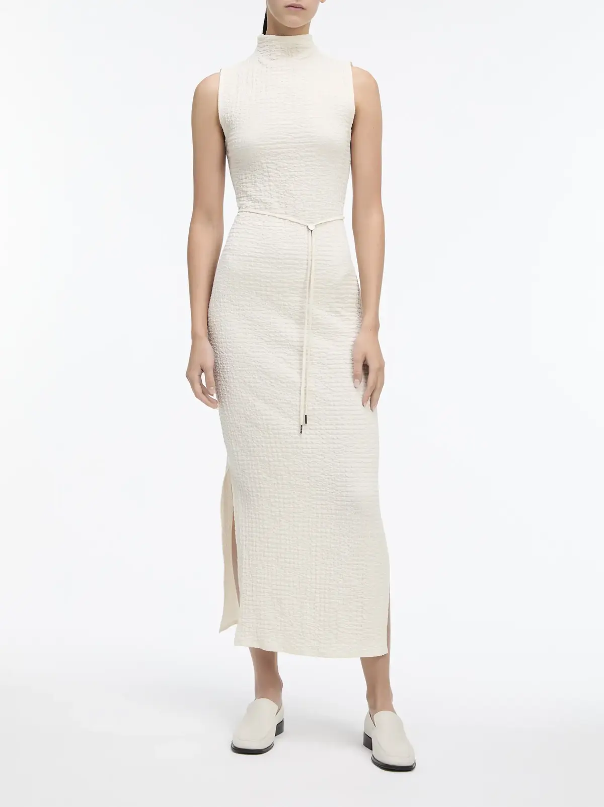 Calvin Klein CRINKLE JERSEY ANKLE, YAS Krem Kadın Elbise-Etek