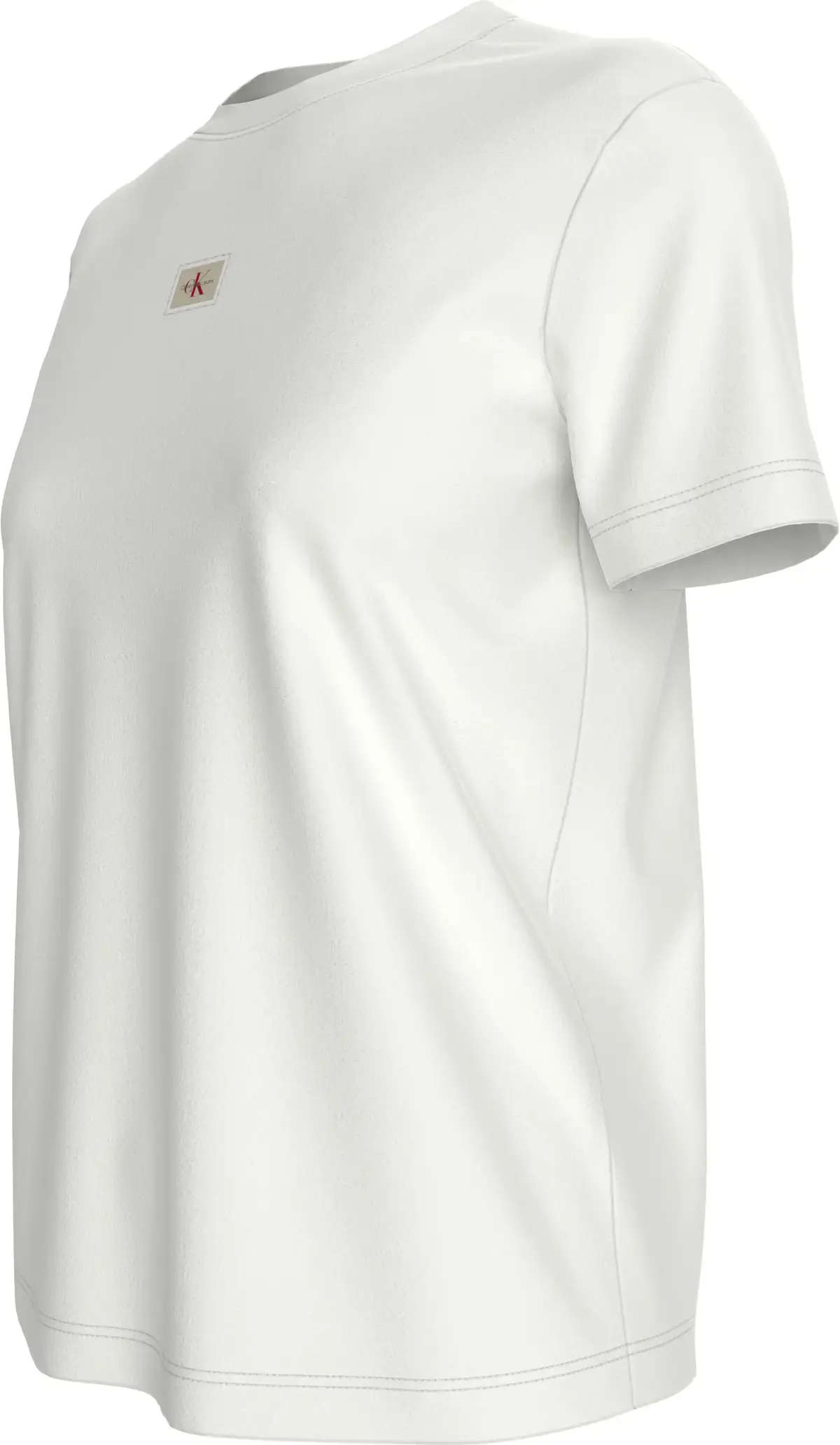 Calvin Klein WOVEN LABEL REGULAR, YAF Beyaz Kadın T-Shirt & Polo