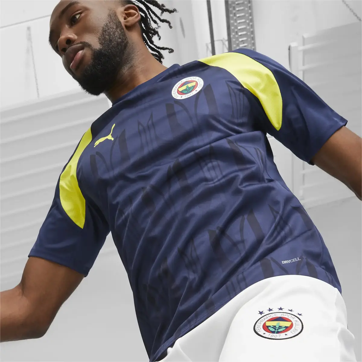 Puma Fsk Prematch Ss Jersey Medieval Blue-Blazıng Yellow Lacivert Erkek Forma
