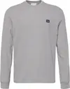 Calvin Klein LS WAFFLE BADGE CREW, RO2 Gri Erkek Sweatshirt