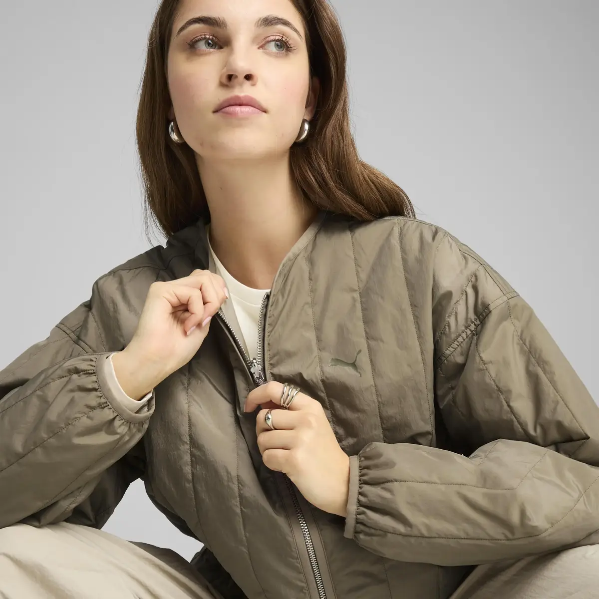 PUMA Reversible Liner Jacket Yeşil Kadın Ceket