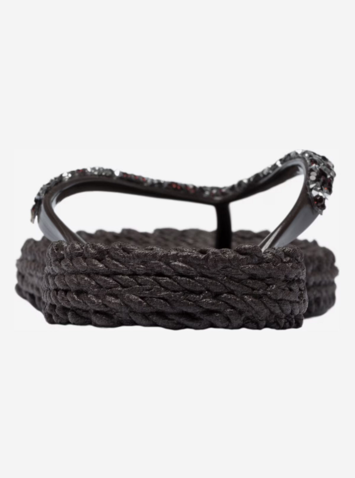 ILSE JACOBSEN Black Cheerful03G - Siyah Taşlı Parmak Arası Terlik