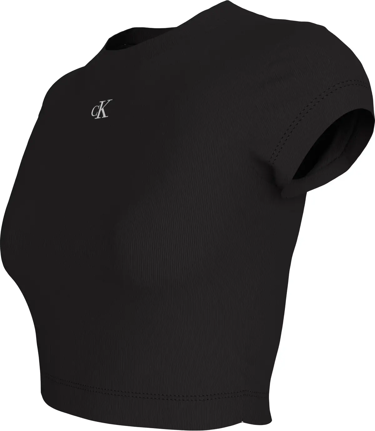 Calvin Klein CK RIB BABY TEE Siyah Kadın Tişört