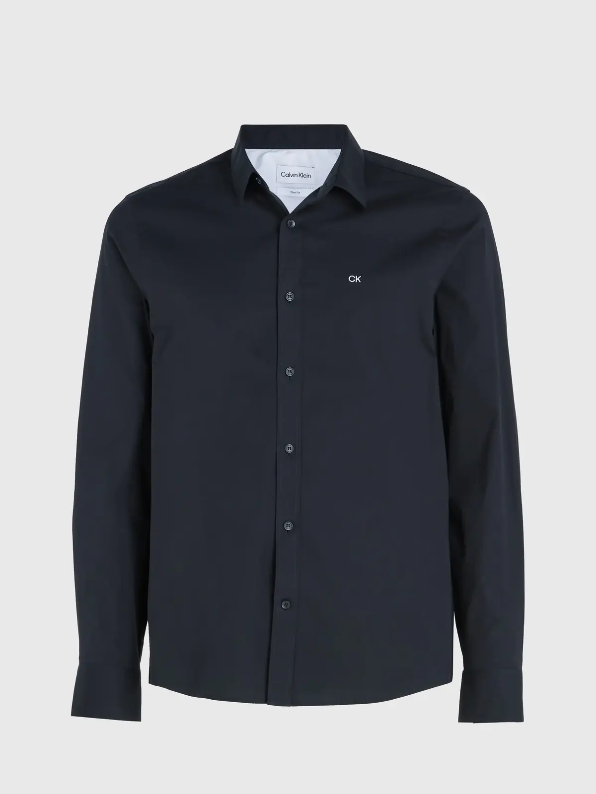 Calvin Klein POPLIN STRETCH SLIM, BEH Siyah Erkek Gömlek