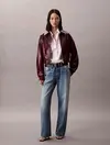 Calvin Klein A-Cropped Crinkle Faux Leather B Bordo Kadın Ceket Calvin Klein A-Cropped Crinkle Faux Leather B Bordo Kadın Ceket