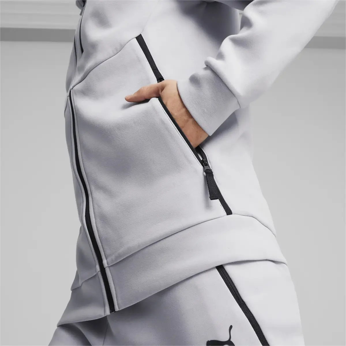 PUMATECH FZ Hoodie DK Gri Erkek Sweatshirt