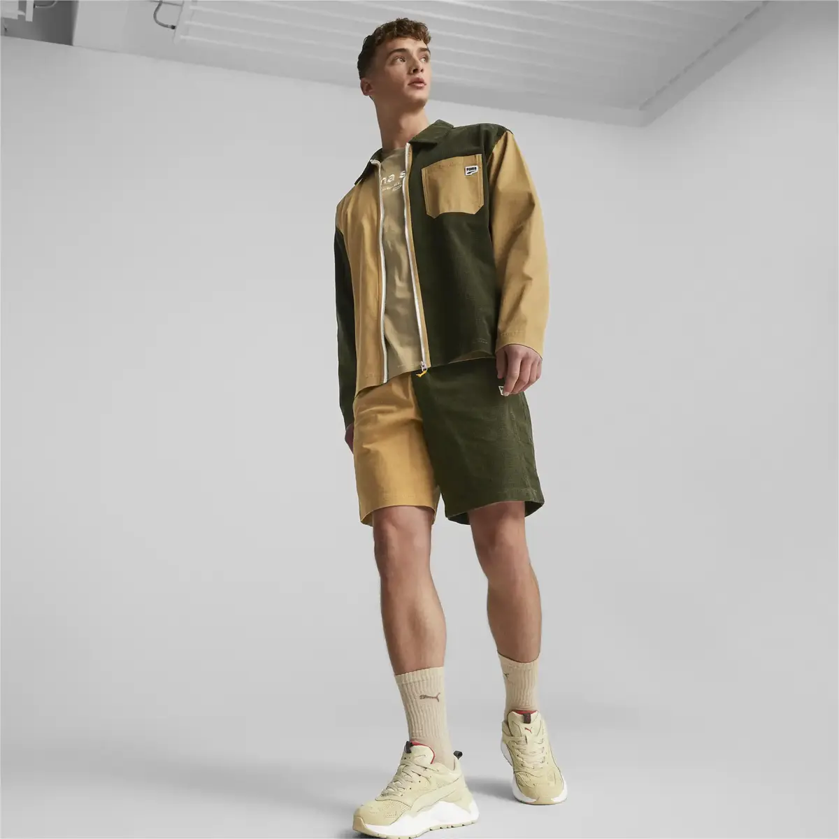 Puma DOWNTOWN Corduroy Shirt Sarı Erkek Ceket