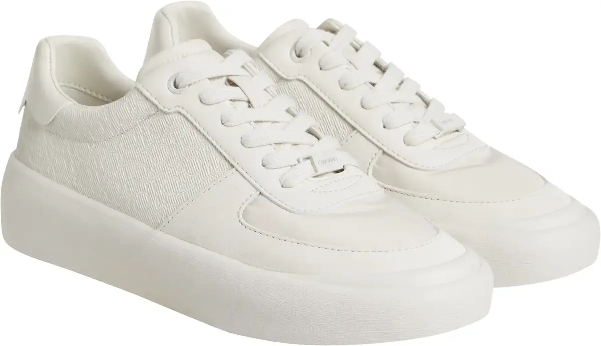 Calvin Klein VULC LACE UP - MONO, 0HM Beyaz Kadın Spor Ayakkabı & Sneaker