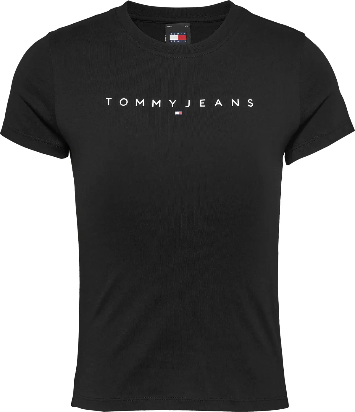 Tommy Hilfiger TJW SLIM LINEAR TEE, BDS Siyah Kadın T-Shirt & Polo